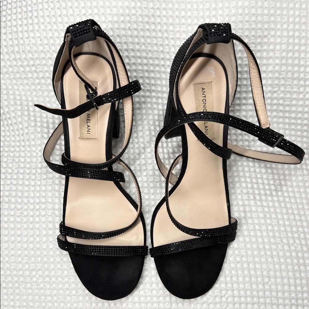 ANTONIO MELANI Black Strappy Heels - 9.5